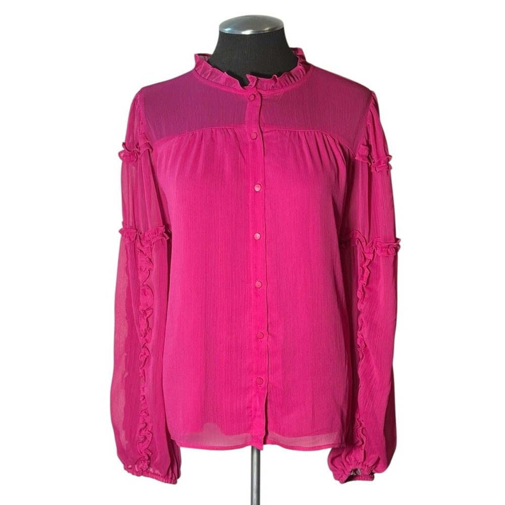 CeCe Pink Ruffle Blouse - Picture 2 of 10